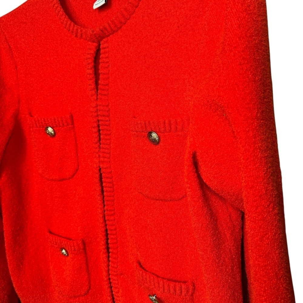 Rachel Zoe Red/Orange Cardigan with Silver Buttons - Picture 3 of 11